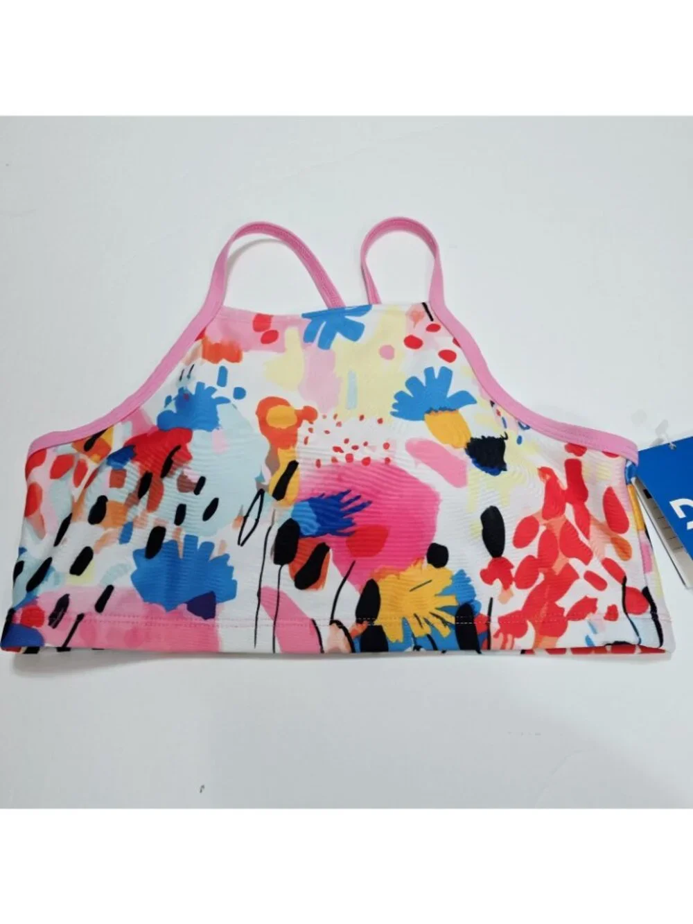 NEW Lot Of 3 DSG - M Girls Swimsuit Top High Waisted Bikini Vibrant Violet Pink